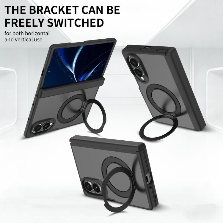 Skin Feel Rotating Holder Magnetic Phone Case with Hinge Cover, For Galaxy Z Fold8 5G, For Galaxy Z Fold8 Ultra 5G, For Galaxy Z Flip8 5G