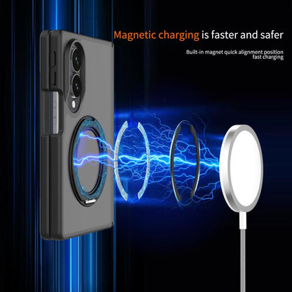 Skin Feel Rotating Holder Magnetic Phone Case with Hinge Cover, For Galaxy Z Fold8 5G, For Galaxy Z Fold8 Ultra 5G, For Galaxy Z Flip8 5G