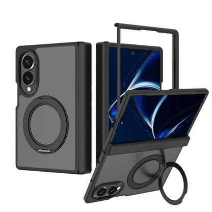 Skin Feel Rotating Holder Magnetic Phone Case with Hinge Cover, For Galaxy Z Fold8 5G, For Galaxy Z Fold8 Ultra 5G, For Galaxy Z Flip8 5G