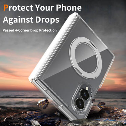 Scratch-proof Transparent Rotating Holder Magnetic Phone Case with Hinge Cover, For Galaxy Z Fold8 5G, For Galaxy Z Fold8 Ultra 5G, For Galaxy Z Flip8 5G