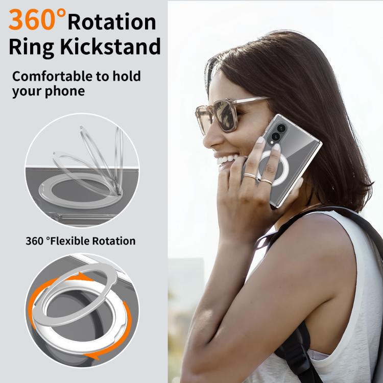 Scratch-proof Transparent Rotating Holder Magnetic Phone Case with Hinge Cover, For Galaxy Z Fold8 5G, For Galaxy Z Fold8 Ultra 5G, For Galaxy Z Flip8 5G