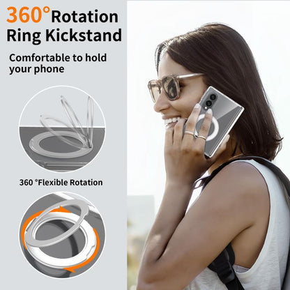 Scratch-proof Transparent Rotating Holder Magnetic Phone Case with Hinge Cover, For Galaxy Z Fold8 5G, For Galaxy Z Fold8 Ultra 5G, For Galaxy Z Flip8 5G