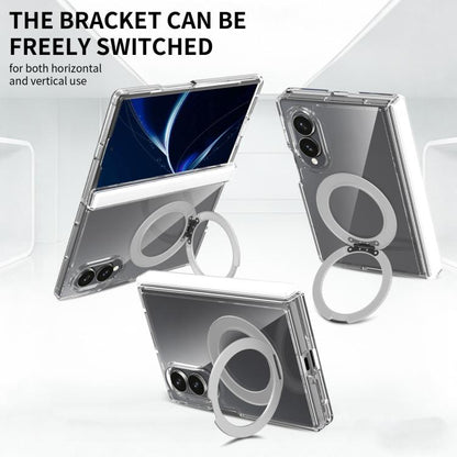 Scratch-proof Transparent Rotating Holder Magnetic Phone Case with Hinge Cover, For Galaxy Z Fold8 5G, For Galaxy Z Fold8 Ultra 5G, For Galaxy Z Flip8 5G