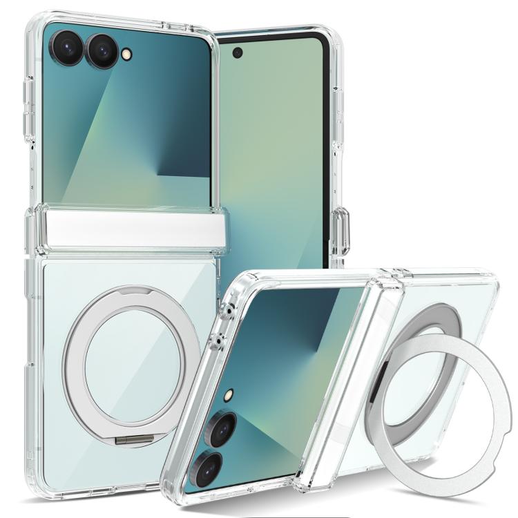 Scratch-proof Transparent Rotating Holder Magnetic Phone Case with Hinge Cover, For Galaxy Z Fold8 5G, For Galaxy Z Fold8 Ultra 5G, For Galaxy Z Flip8 5G