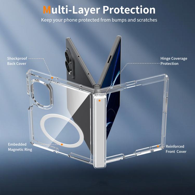Scratch-proof Transparent Magnetic Phone Case with Hinge Cover, For Galaxy Z Fold8 5G, For Galaxy Z Fold8 Ultra 5G, For Galaxy Z Flip8 5G