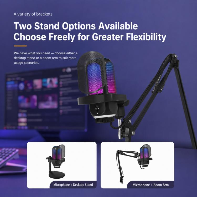 APK001 AI Noise Reduction USB Condenser Desktop Microphone