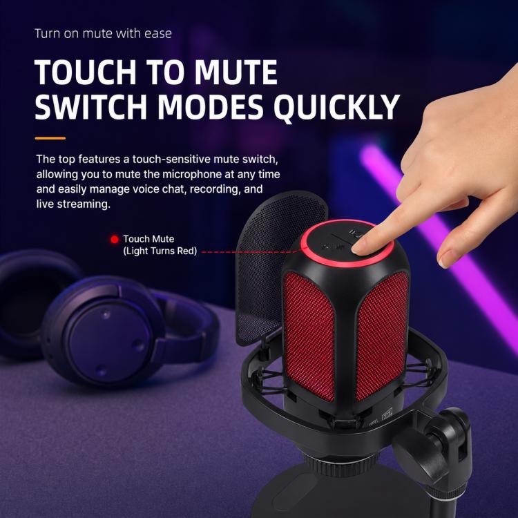 APK001 AI Noise Reduction USB Condenser Desktop Microphone