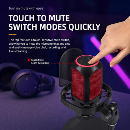 APK001 AI Noise Reduction USB Condenser Desktop Microphone