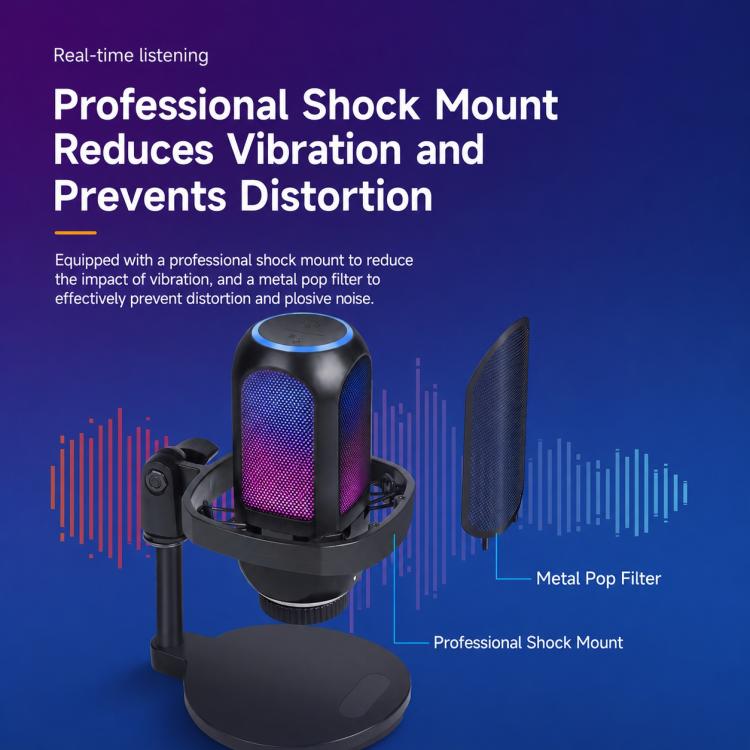 APK001 AI Noise Reduction USB Condenser Cantilever Microphone