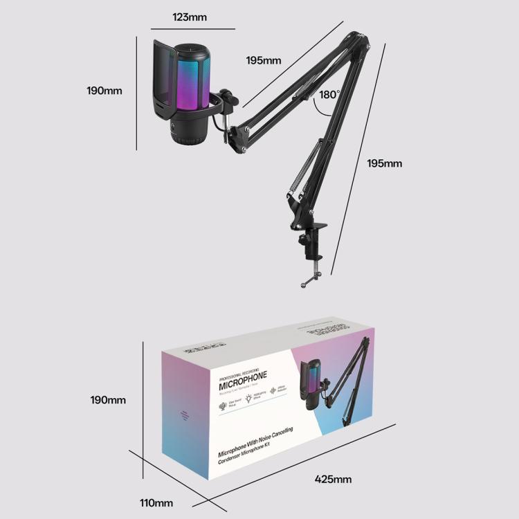 APK005 AI Smart Noise Reduction Condenser Cantilever Microphone