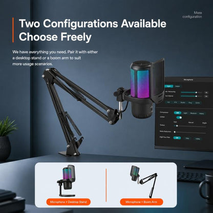 APK005 AI Smart Noise Reduction Condenser Cantilever Microphone
