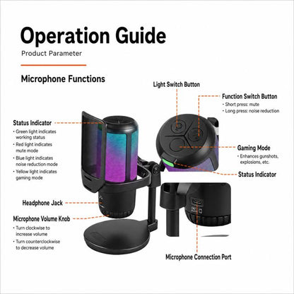 APK005 AI Smart Noise Reduction Condenser Cantilever Microphone