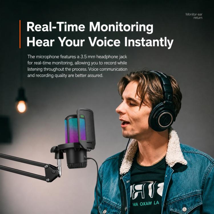 APK005 AI Smart Noise Reduction Condenser Desktop Microphone
