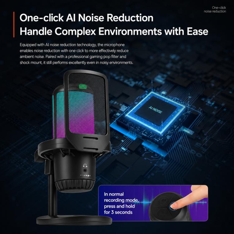 APK005 AI Smart Noise Reduction Condenser Desktop Microphone