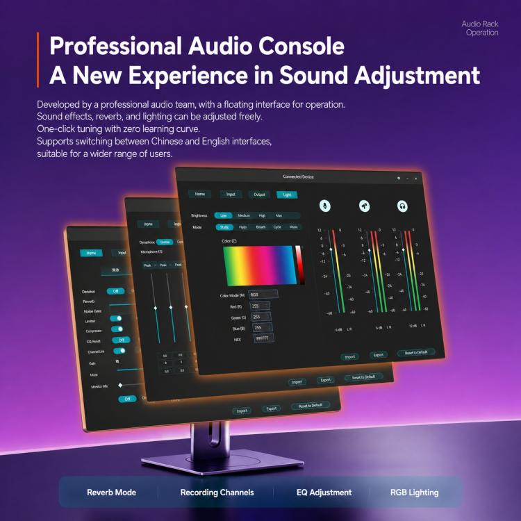 APK005 AI Smart Noise Reduction Condenser Desktop Microphone