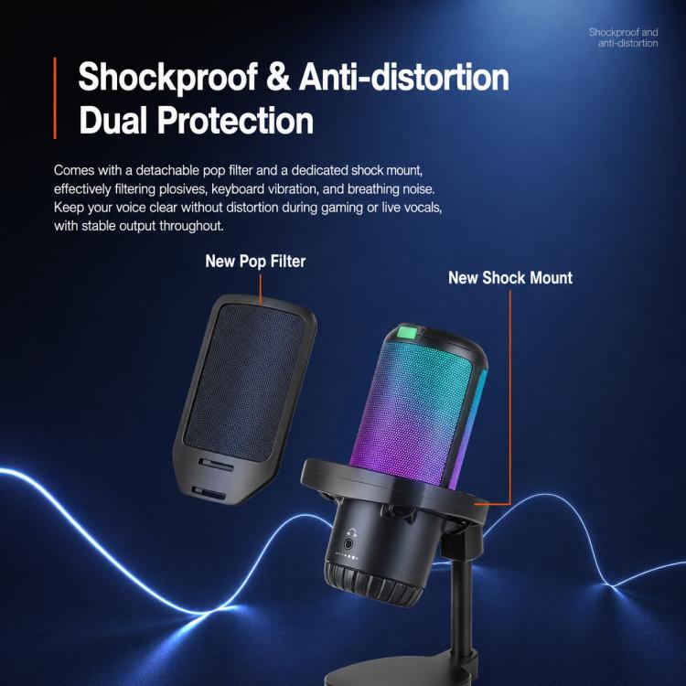 APK005 AI Smart Noise Reduction Condenser Desktop Microphone