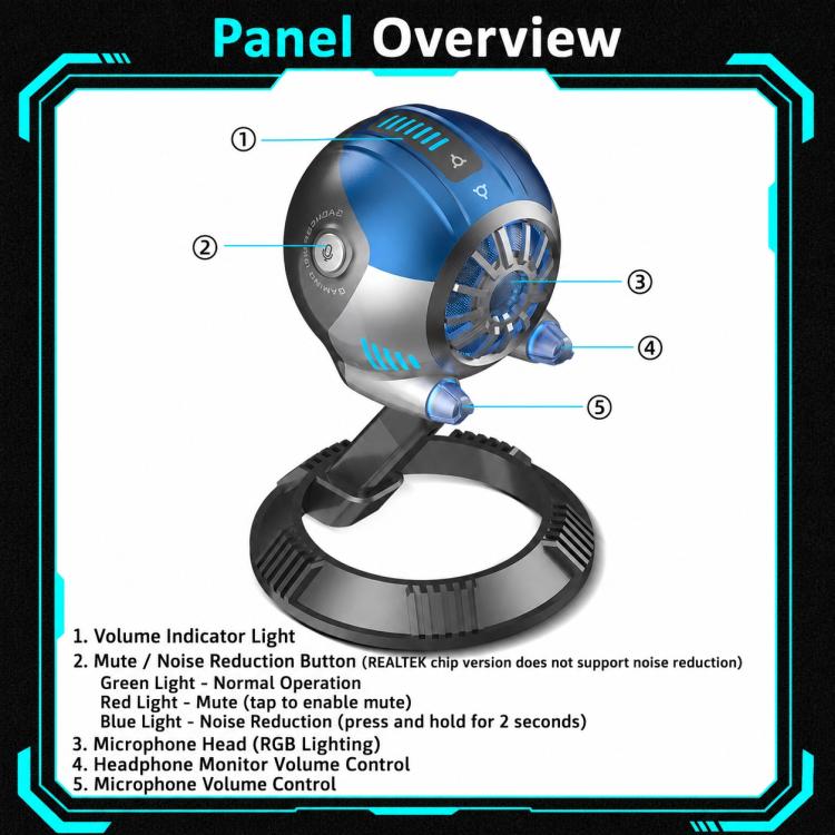 DJ-86 Cyberpunk-style Condenser Desktop Microphone