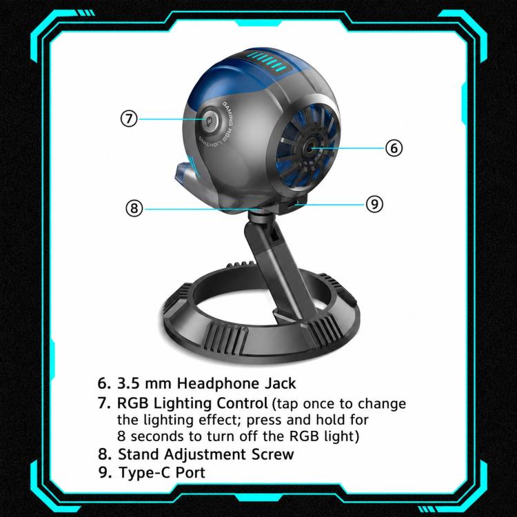 DJ-86 Cyberpunk-style Condenser Desktop Microphone