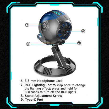 DJ-86 Cyberpunk-style Condenser Desktop Microphone