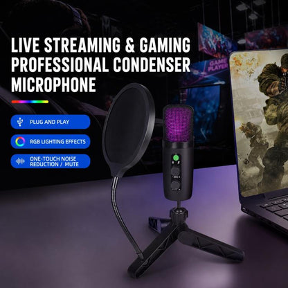 X502 High Sampling USB Condenser Microphone Tripod Set