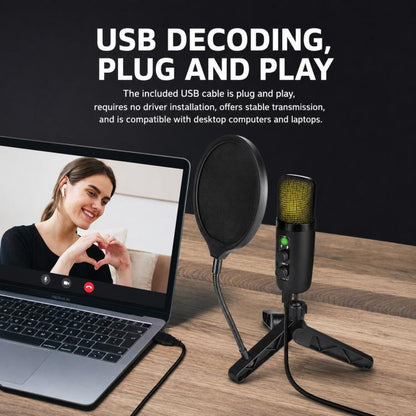 X502 High Sampling USB Condenser Microphone Tripod Set