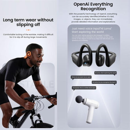 E12 Smart AI Headphones with 8MP HD Camera, Video Recording, Al Smart Voice Assistant