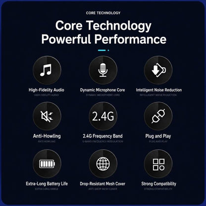 E1 UHF 2 in 1 Rechargeable Wireless Microphone
