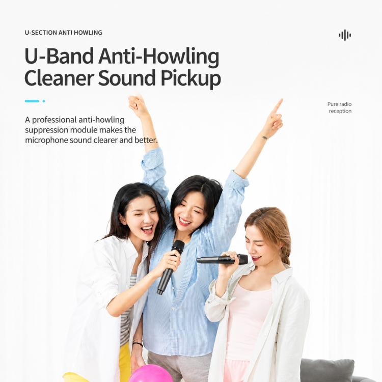 E1 UHF 2 in 1 Rechargeable Wireless Microphone