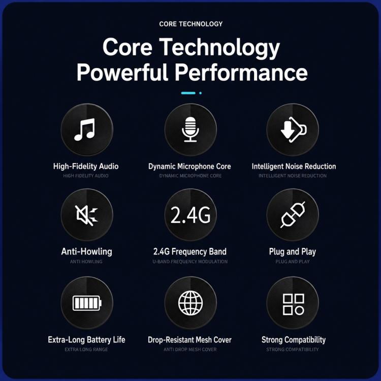 E1 UHF 1 to 2 Rechargeable Wireless Microphone