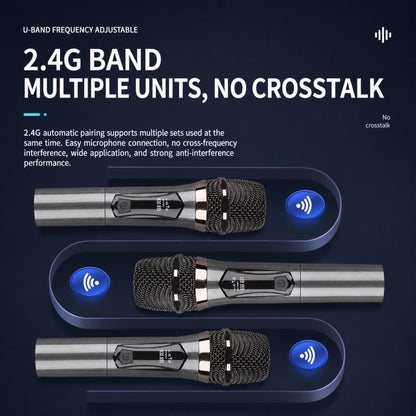 GE1 Handheld 2.4G Rechargeable Wireless Microphone, Single Microphone, Dual Microphones