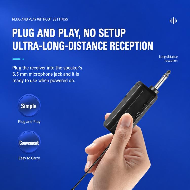 GE1 Handheld 2.4G Rechargeable Wireless Microphone, Single Microphone, Dual Microphones