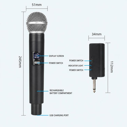 E5 1 to 2 Handheld UHF Wireless Microphone