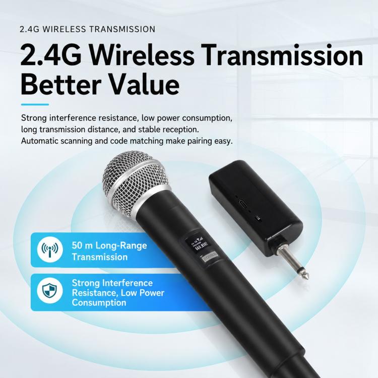 E5 1 to 2 Handheld UHF Wireless Microphone