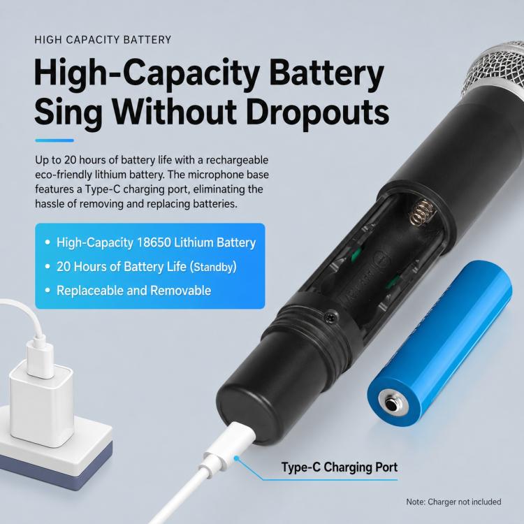 E5 1 to 2 Handheld UHF Wireless Microphone
