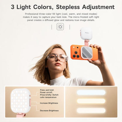 Yesido DH18 Magnetic Phone Holder Fill Light with Mirror, DH18