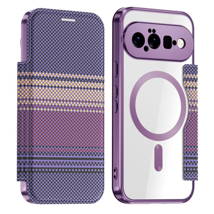 Color-plaid Shield Magnetic RFID Vegan Leather Phone Case, For Google Pixel 11 Pro XL, For Google Pixel 11, For Google Pixel 11 Pro