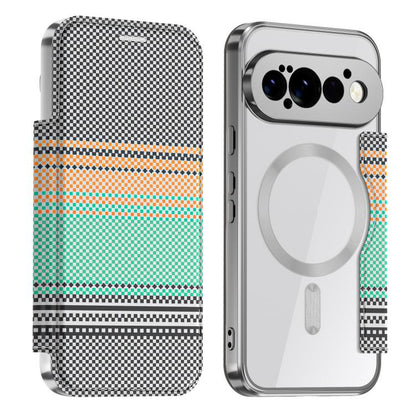 Color-plaid Shield Magnetic RFID Vegan Leather Phone Case, For Google Pixel 11 Pro XL, For Google Pixel 11, For Google Pixel 11 Pro