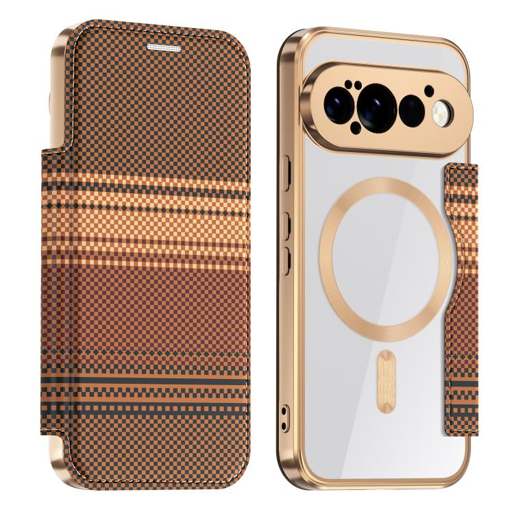 Color-plaid Shield Magnetic RFID Vegan Leather Phone Case, For Google Pixel 11 Pro XL, For Google Pixel 11, For Google Pixel 11 Pro