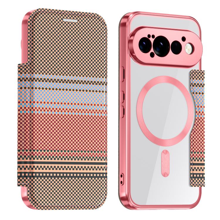 Color-plaid Shield Magnetic RFID Vegan Leather Phone Case, For Google Pixel 11 Pro XL, For Google Pixel 11, For Google Pixel 11 Pro