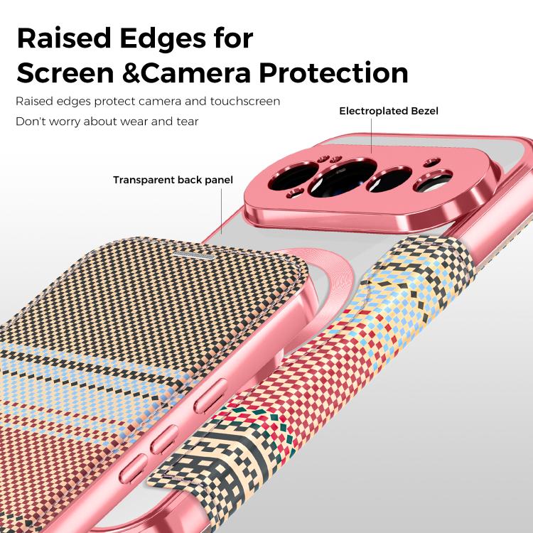 Color-plaid Shield Magnetic RFID Vegan Leather Phone Case, For Google Pixel 11 Pro XL, For Google Pixel 11, For Google Pixel 11 Pro