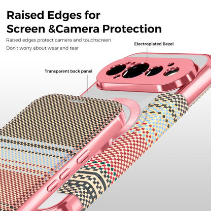 Color-plaid Shield Magnetic RFID Vegan Leather Phone Case, For Google Pixel 11 Pro XL, For Google Pixel 11, For Google Pixel 11 Pro