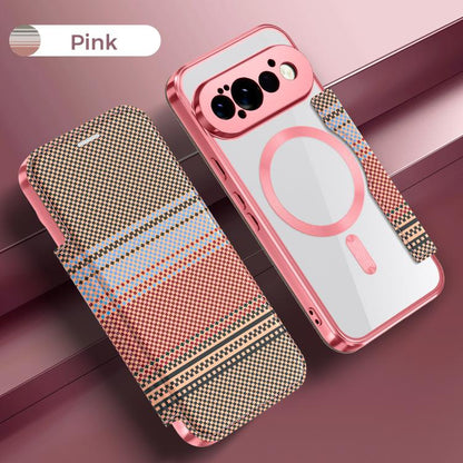 Color-plaid Shield Magnetic RFID Vegan Leather Phone Case, For Google Pixel 11 Pro XL, For Google Pixel 11, For Google Pixel 11 Pro