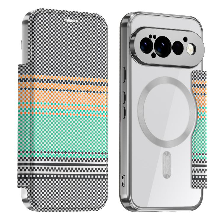 Color-plaid Shield Magnetic RFID Vegan Leather Phone Case, For Google Pixel 11 Pro XL, For Google Pixel 11, For Google Pixel 11 Pro