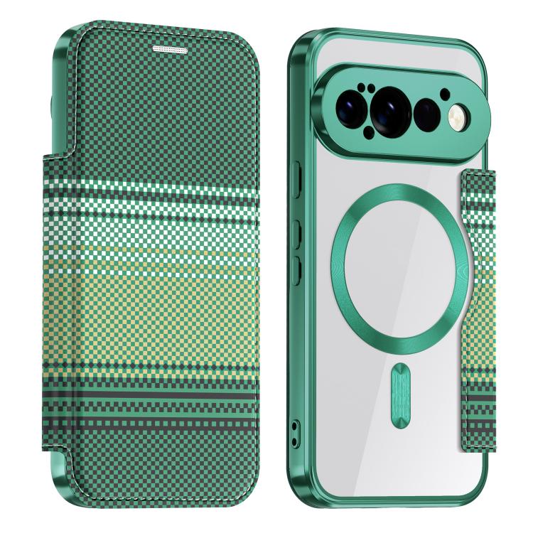 Color-plaid Shield Magnetic RFID Vegan Leather Phone Case, For Google Pixel 11 Pro XL, For Google Pixel 11, For Google Pixel 11 Pro