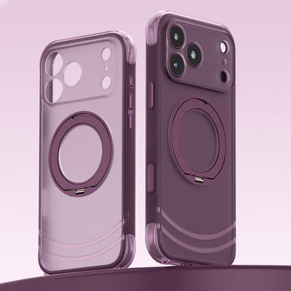 QN2 Skin-Friendly AirBag Magnetic Shockproof Phone Case with 360 Rotation Holder, For iPhone 18 Pro, For iPhone 18 Pro Max, For iPhone 17 Pro Max, For iPhone 17 Pro