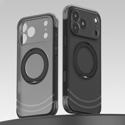 QN2 Skin-Friendly AirBag Magnetic Shockproof Phone Case with 360 Rotation Holder, For iPhone 18 Pro, For iPhone 18 Pro Max, For iPhone 17 Pro Max, For iPhone 17 Pro