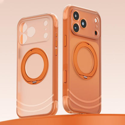QN2 Skin-Friendly AirBag Magnetic Shockproof Phone Case with 360 Rotation Holder, For iPhone 18 Pro, For iPhone 18 Pro Max, For iPhone 17 Pro Max, For iPhone 17 Pro