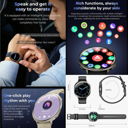M301 Smart Watch, 1.32 inch AMOLED Screen, Heart Rate, Blood Oxygen, Blood Pressure, Women Health, Voice Assistant