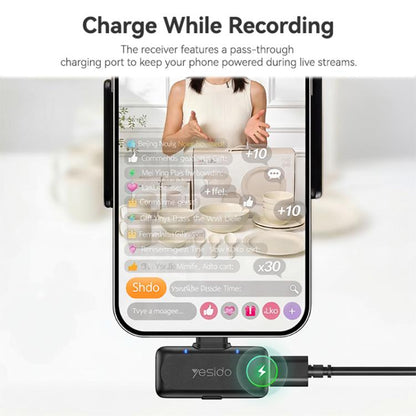 Yesido KR25 AI Noise Reduction Lavalier Microphone with Type-C Receiver, KR25