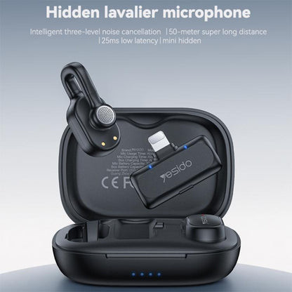 Yesido KR24 AI Noise Reduction Lavalier Microphone with 8 Pin Receiver, KR24